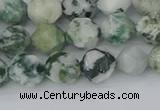 CAA1021 15.5 inches 8mm faceted nuggets tree agate beads