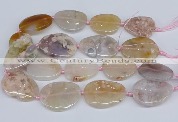 CAA1124 15.5 inches 25*35mm - 30*40mm freeform sakura agate beads