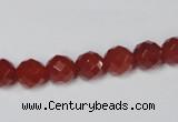 CAA118 15.5 inches 8mm faceted round red agate gemstone beads