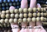 CAA1336 15.5 inches 12mm round matte plated druzy agate beads