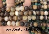 CAA1478 15.5 inches 12mm round matte banded agate beads wholesale