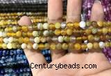 CAA1548 15.5 inches 4mm round banded agate beads wholesale