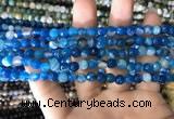 CAA1665 15.5 inches 6mm faceted round banded agate beads