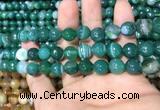 CAA1677 15.5 inches 10mm faceted round banded agate beads