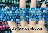 CAA2250 15.5 inches 6mm faceted round banded agate beads