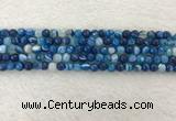 CAA2256 15.5 inches 4mm faceted round banded agate beads