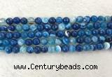 CAA2258 15.5 inches 8mm faceted round banded agate beads