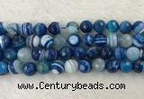 CAA2261 15.5 inches 14mm faceted round banded agate beads