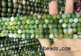 CAA2270 15.5 inches 4mm faceted round banded agate beads