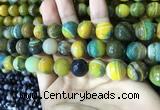 CAA2275 15.5 inches 14mm faceted round banded agate beads