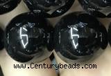 CAA2410 15.5 inches 20mm round black agate beads wholesale