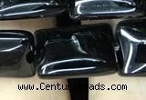 CAA2567 15.5 inches 12*16mm rectangle black agate beads wholesale