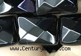 CAA2621 15.5 inches 13*18mm faceted rectangle black agate beads