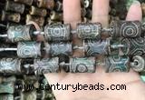 CAA2681 15.5 inches 12*18mm - 13*24mm bone tibetan agate dzi beads