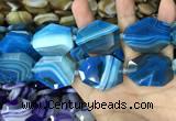 CAA2774 25*32mm - 27*35mm faceted freeform line agate beads