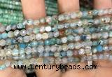 CAA2803 15 inches 4mm faceted round fire crackle agate beads wholesale