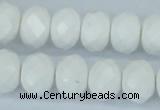 CAA31 15.5 inches 10*14mm rondelle white agate gemstone beads