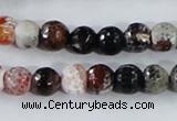 CAA385 15.5 inches 10mm faceted round fire crackle agate beads