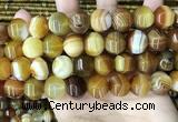 CAA4143 15.5 inches 14mm pumpkin line agate beads wholesale