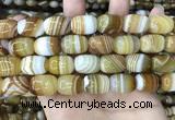 CAA4154 15.5 inches 13*18mm drum line agate beads wholesale