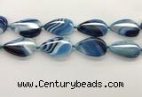 CAA4321 15.5 inches 30*40mm twisted oval line agate beads