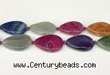 CAA4532 15.5 inches 25*35mm flat teardrop dragon veins agate beads