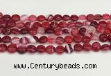 CAA4583 15.5 inches 10mm flat round banded agate beads wholesale