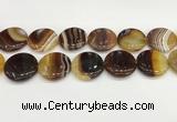 CAA4636 15.5 inches 30mm flat round banded agate beads wholesale