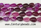 CAA4712 15.5 inches 15*20mm flat teardrop banded agate beads wholesale