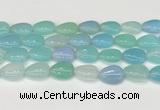 CAA4714 15.5 inches 15*20mm flat teardrop banded agate beads wholesale