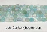 CAA4730 15.5 inches 10*10mm square banded agate beads wholesale