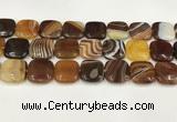 CAA4765 15.5 inches 20*20mm square banded agate beads wholesale