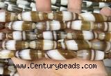 CAA5122 15.5 inches 10*30mm rice striped agate beads wholesale