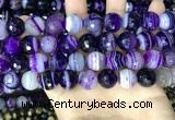 CAA5182 15.5 inches 14mm faceted round banded agate beads