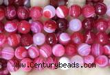 CAA5197 15.5 inches 16mm faceted round banded agate beads