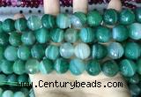 CAA5238 15.5 inches 14mm faceted round banded agate beads