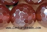 CAA5664 15 inches 12mm faceted round AB-color red agate beads