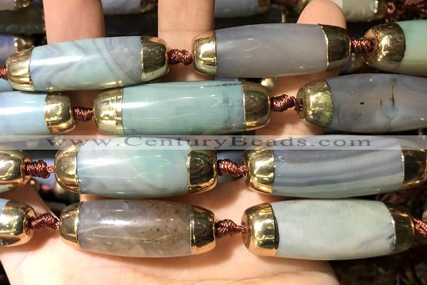 CAA5860 14*38mm - 16*43mm rice agate beads