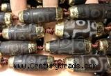 CAA5863 14*38mm - 16*43mm rice tibetan agate dzi beads