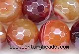 CAA5968 15 inches 12mm faceted round AB-color line agate beads