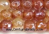 CAA5969 15 inches 6mm faceted round AB-color line agate beads