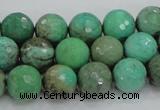 CAB09 15.5 inches 12mm faceted round green grass agate gemstone beads