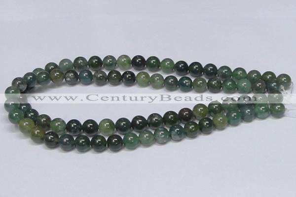 CAB385 15.5 inches 10mm round moss agate gemstone beads wholesale