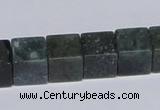 CAB399 15.5 inches 12*12mm cube moss agate gemstone beads wholesale