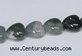 CAB406 15.5 inches 12*12mm heart moss agate gemstone beads wholesale