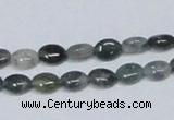 CAB408 15.5 inches 6*8mm oval moss agate gemstone beads wholesale