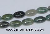 CAB409 15.5 inches 8*12mm oval moss agate gemstone beads wholesale