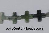 CAB416 15.5 inches 12*12mm cross moss agate gemstone beads