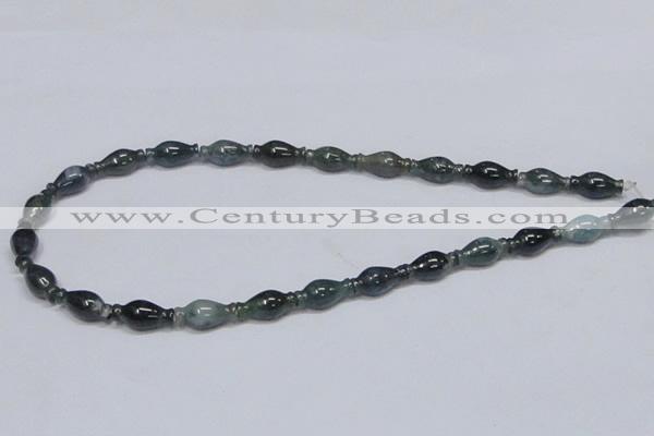 CAB425 15.5 inches 8*16mm vase-shaped moss agate gemstone beads