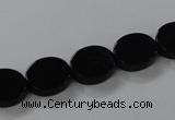 CAB750 15.5 inches 10*12mm oval black agate gemstone beads